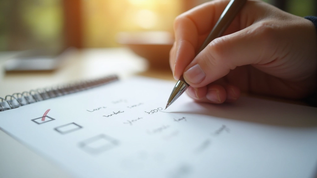 Handschriftliche Notizen und Planung mit Stift auf Papier